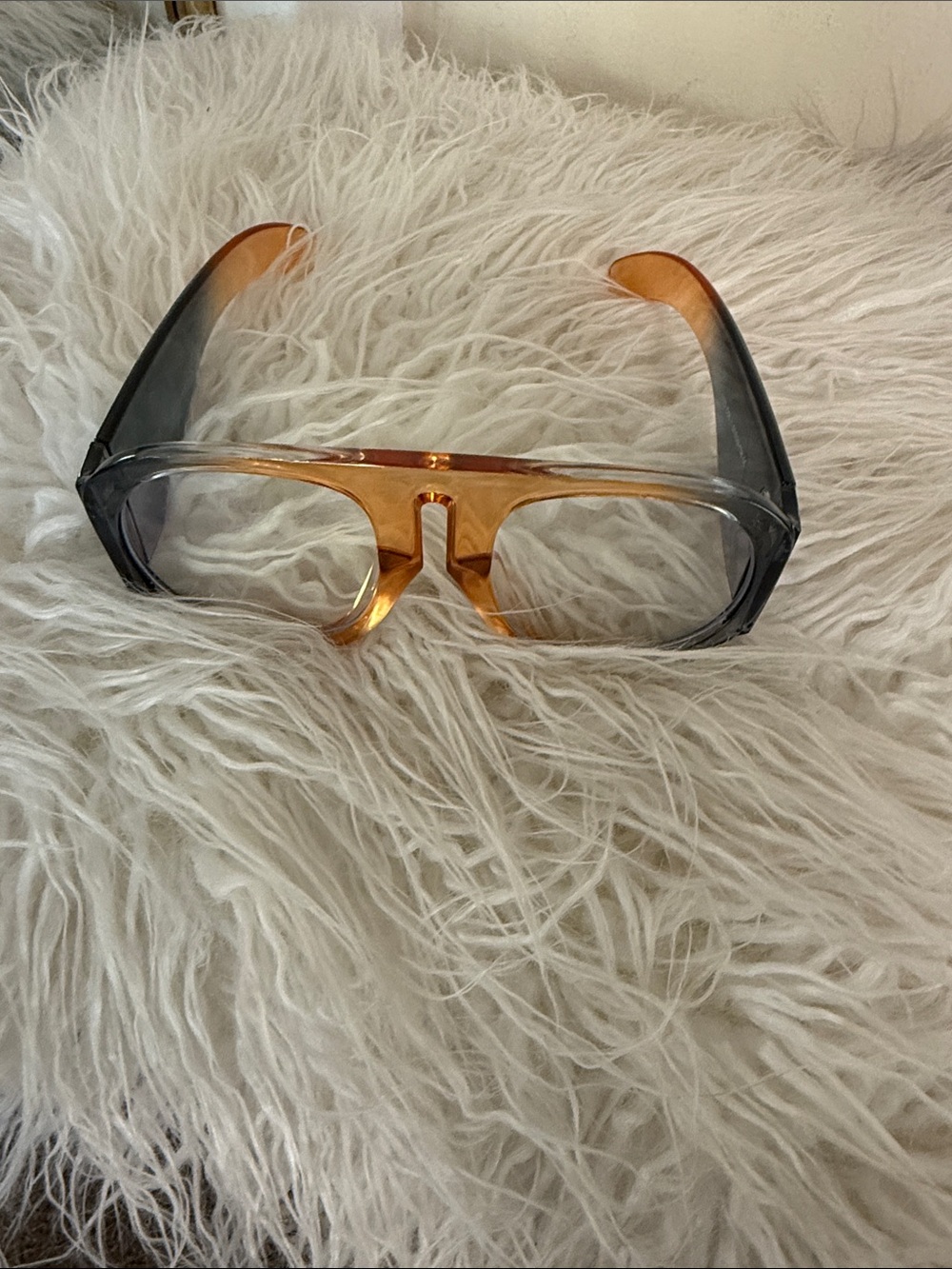 Amber and Gray Two-Tone Women’s Fashion Glasses